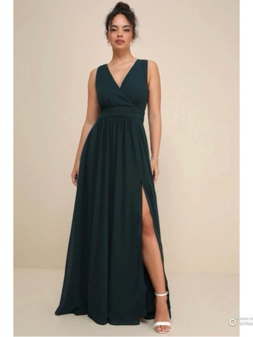 Lulus Size XL Thoughts of Hue Emerald Green Surplice Maxi Dress NWT Formal Party